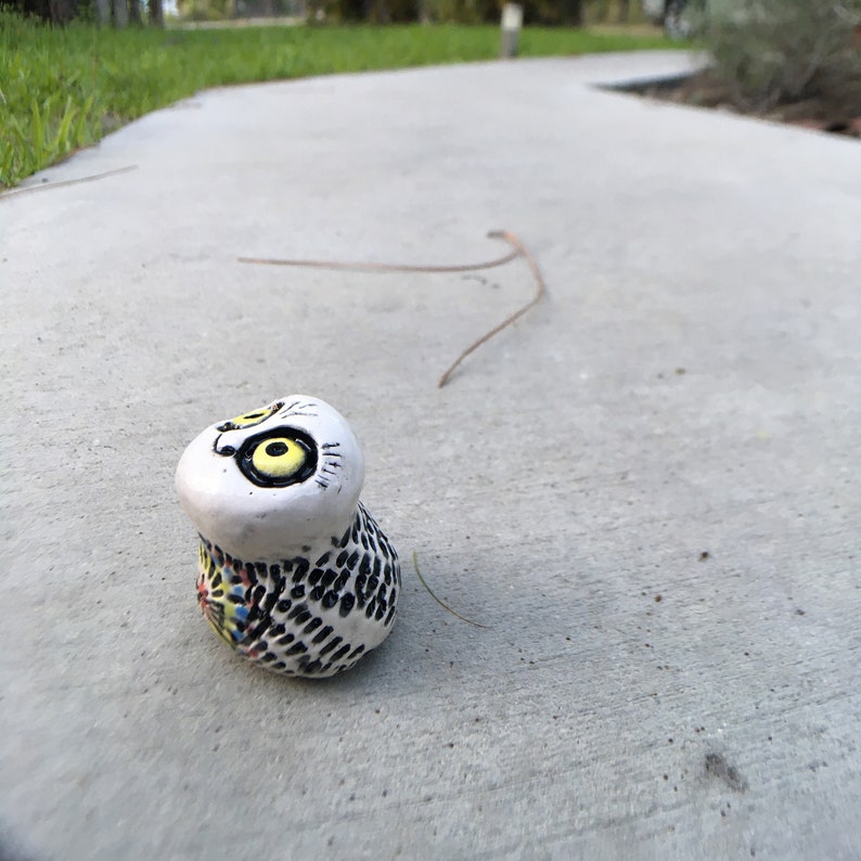 Clay owl. Ceramic sculpture. Says Blessed 2020 on the bottom. Made during quarantine image 10