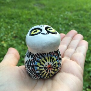 Clay owl. Ceramic sculpture. Says Blessed 2020 on the bottom. Made during quarantine image 7