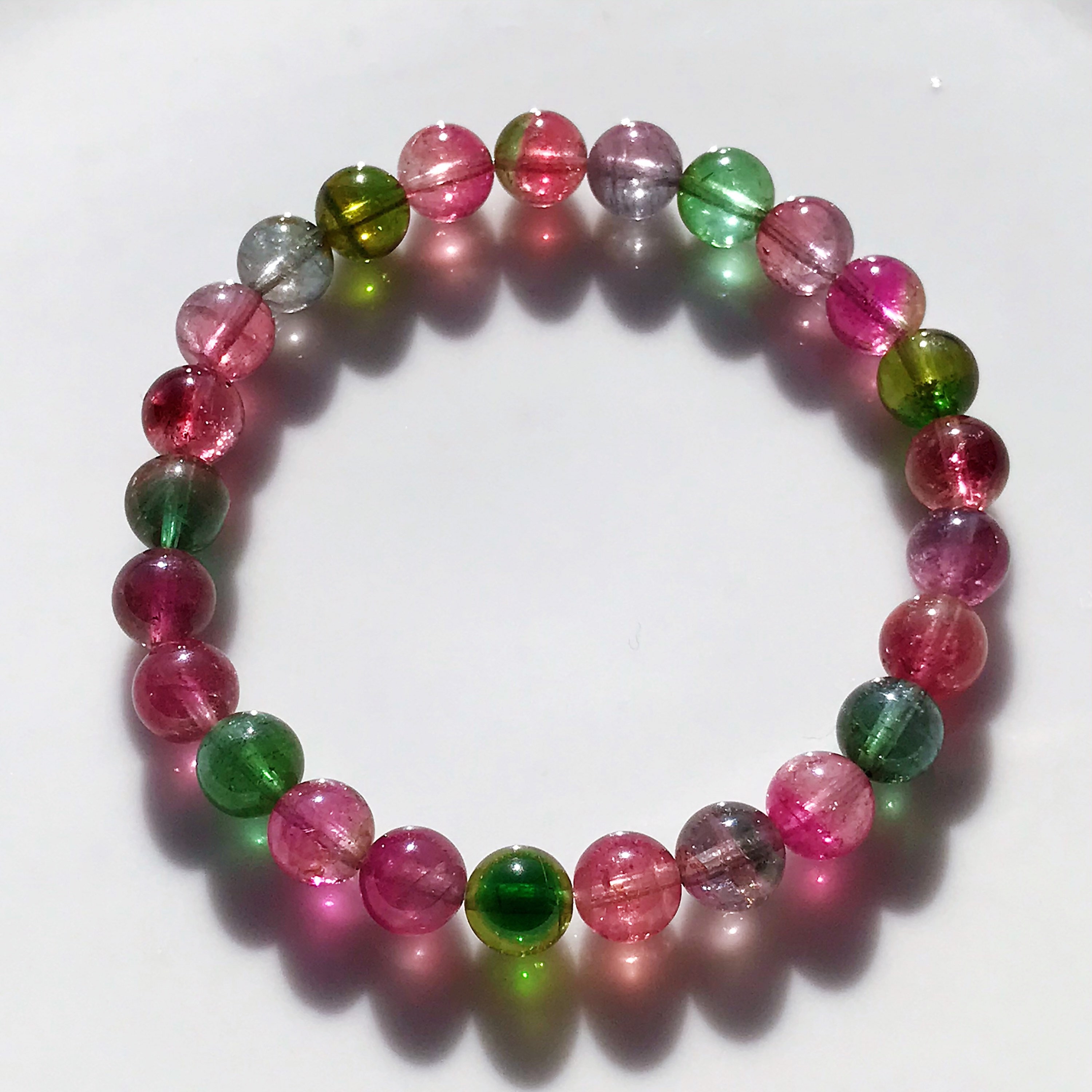 Natural Tourmaline Bracelet,watermelon Tourmaline, Japan
