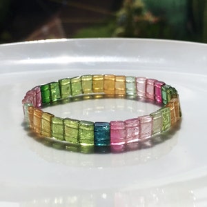 Natural tourmaline bracelet,Tourmaline, Tourmaline bangle, Healing, Pure stone, High Quality, Natural tourmaline, multicoloured tourmaline