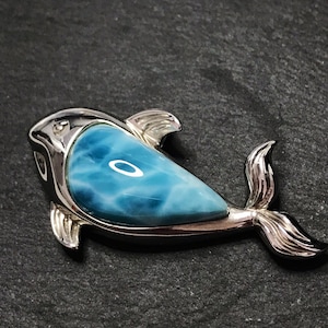 Hand carved,natural Larimar, whale, necklace healing ,necklace, Larimar,Larimar design, only one, whale necklace