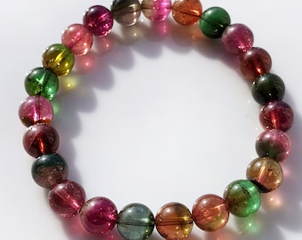 natural tourmaline bracelet,watermelon tourmaline, japan,healing, pure stone, high Quality, natural tourmaline, multicoloured tourmaline