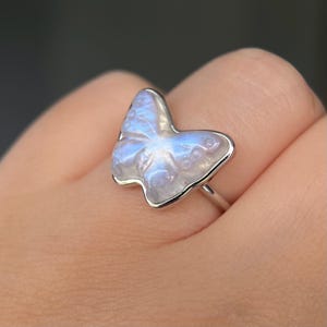 Elegant Moonstone Butterfly Ring