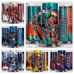 3D Football  Teams  Inspired 20oz Skinny Tumblers