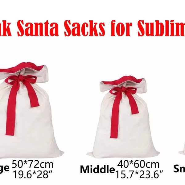 Santa Sack - Sublimation Blank Santa Sacks 100% Polyester Canvas- READY TO SHIP