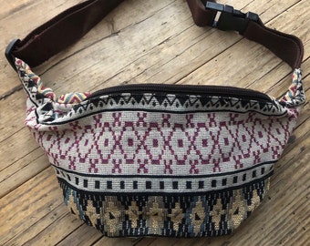 Bum Bag, Fanny Pack, Party, Ethno, Waist Bag,  Belt Bag, Boho Woven Cotton Hipbag -