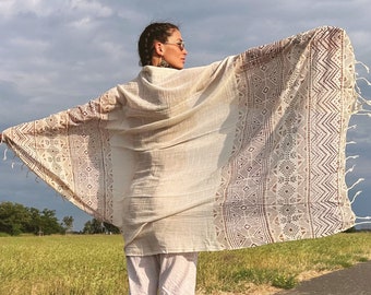 Veelzijdige gebedsdeken sjaal, Boho stijl milieuvriendelijke meditatie sarong, uniek cadeau voor bewuste mensen