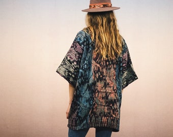 Kimono, soft and cosy , unisex, free size - AYAHUASCA