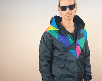 Unisex Block Color Nylon Windbreaker: Oldschool Festival Jacket
