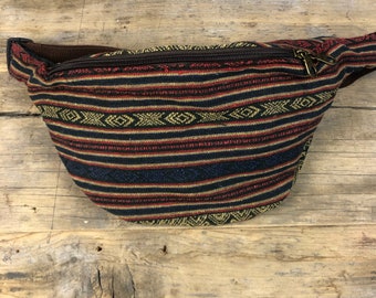 Bum Bag, Fanny Pack, Ethno, Waist Bag,  Belt Bag, Boho Woven Cotton Hipbag - Bauchtasche