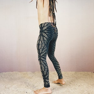 Leggings, unisex, tie dye, leaf pattern, Yoga, Goa, Ecstatic Dance, Festival, Boom, Boho, Unique fashion, comfy, soft