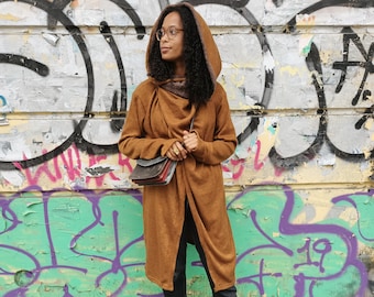 Cardigan - open- Jacket- assassin style - streetwear - gold - one size