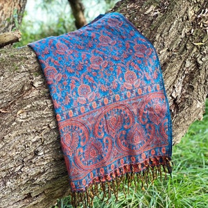 woolen SHAWL, meditation / yoga BLANKET, SCARF, Cuddly, paisley, stola, ethno, boho, poncho, urban nomad, surfer, unisex