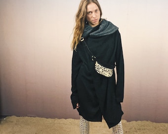 Cardigan -  earthy - jacket - assassin style - streetwear - black - one size