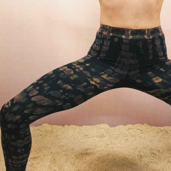 Batik Leggings für Yoga, Ecstatische Tanz, Festival, Boom, Burning Man, Boho, weicher und bequemer Stoff