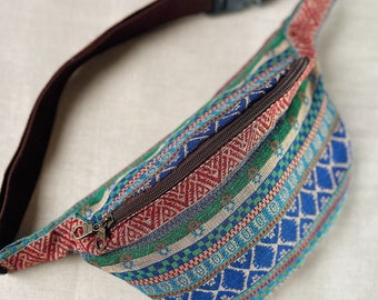 Bum Bag, Fanny Pack, Party, Ethno, Waist Bag,  Belt Bag, Boho Woven Cotton Hipbag - Bauchtasche
