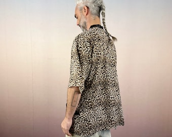 Kimono, Leopard, unique, natürlich, ethno, erdig, Boho, Burner, Zeremonie, unisex