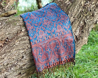 wollen SHAWL, meditatie / yoga DEKEN, SJAAL, Knuffelig, paisley, stola, ethno, boho, poncho, stedelijke nomade, surfer, unisex