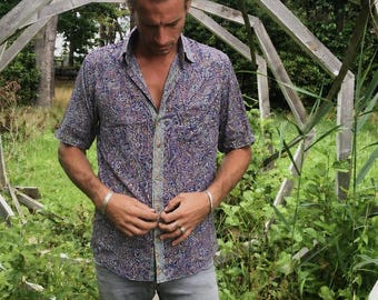 Boho Paisley Shirt – Lightweight Festival Button-Up, Psychedelic Summer Style