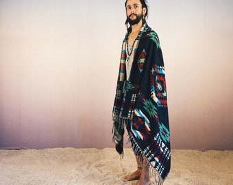 Shawl, Blanket, Meditation,Yoga, Ceremony, Aztec, Stola, Ethno, Boho, Poncho, Urban Nomad, Surfer, reversable