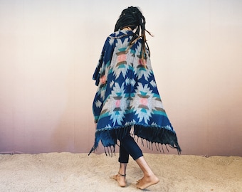 Poncho, Kimono, bunt, lang, Unisex, Playa, Festival, Freigeist, Nomade, Burner, Aztec, verschiedene Farben