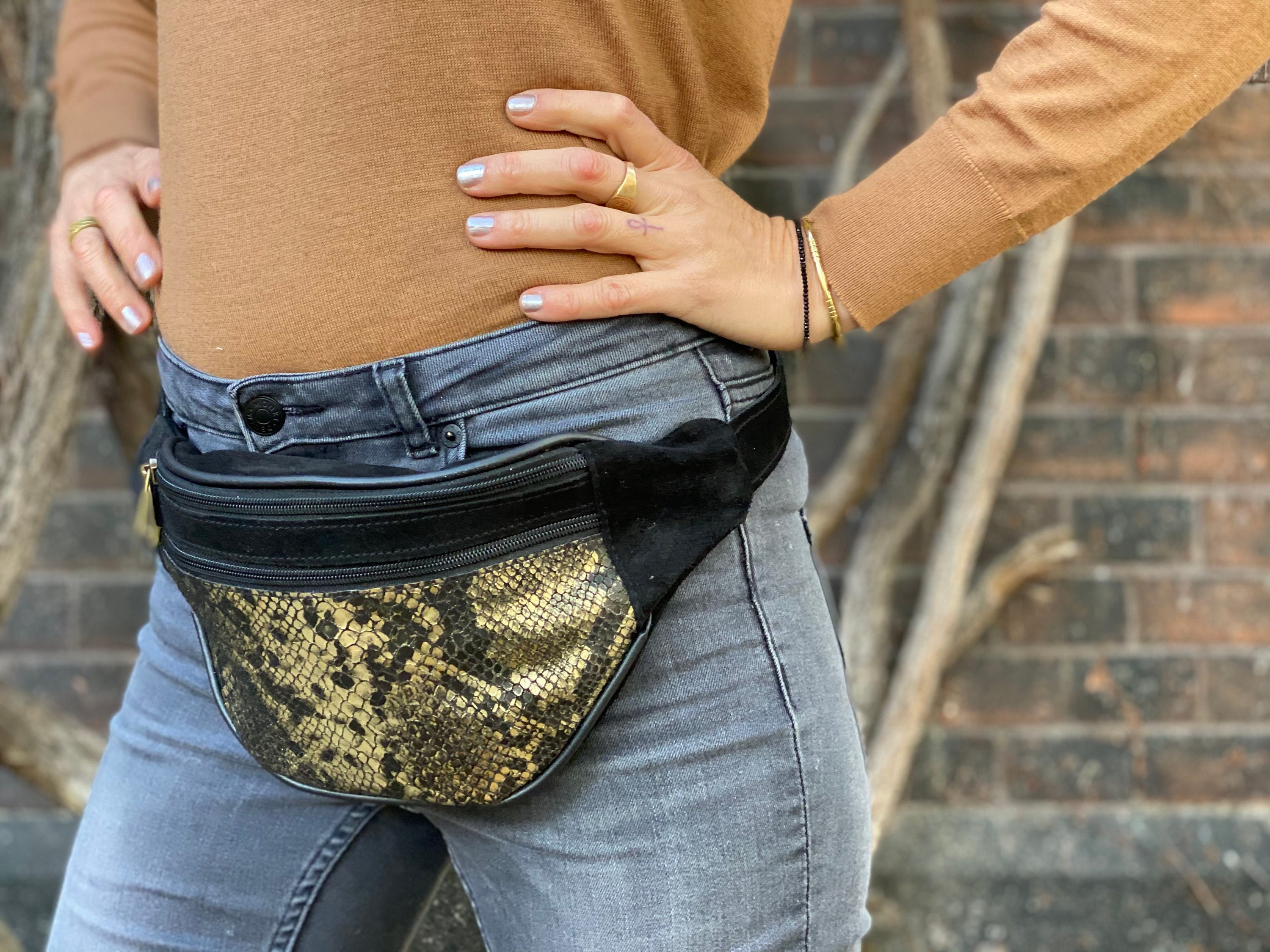 Psy Trance Festival Utility Pocket Hip Belt Fanny Pack With LSD Molecule  Print