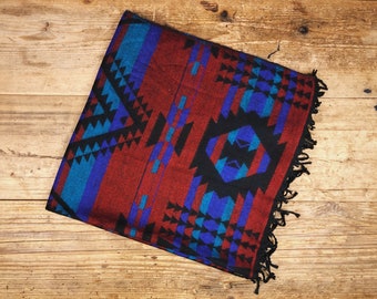 woolen Blanket, Cuddly, scarf, Yoga, Meditation, Festival, tribal, ethno, Boho, Poncho, urban nomad, reverseable