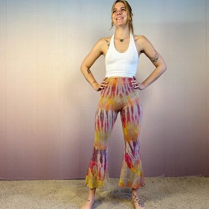 Flared Pants, Leggings, Tie Dye , Bellbottom, Unisex, YOGA, Festival, Ecstatic Dance image 4