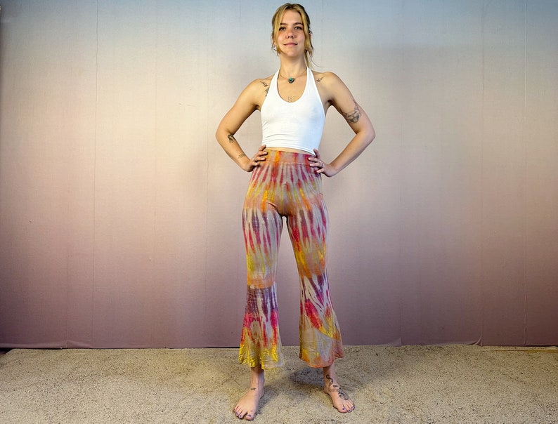 Flared Pants, Leggings, Tie Dye , Bellbottom, Unisex, YOGA, Festival, Ecstatic Dance image 6