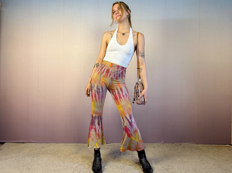 Flared Pants, Leggings, Tie Dye , Bellbottom, Unisex, YOGA, Festival, Ecstatic Dance image 1