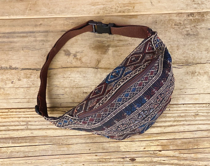 Featured listing image: Bum Bag, ethno, Waist Bag, Party, Festival, Belt Bag, Boho Woven Cotton Hipbag - Bauchtasche