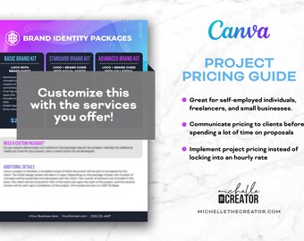Guía de precios de proyectos para servicios // Azul // Plantilla Canva