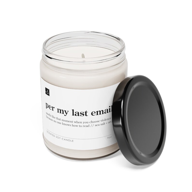 Per My Last Email // Sea Salt Orchid Scented Soy Candle, 9oz image 3