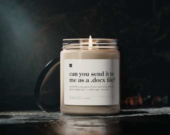 Can you send it to me as a .docx file? // White Sage + Lavender Scented Soy Candle, 9oz