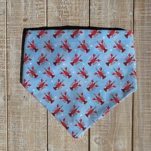 Lobster scrunchie slip on dog bandana