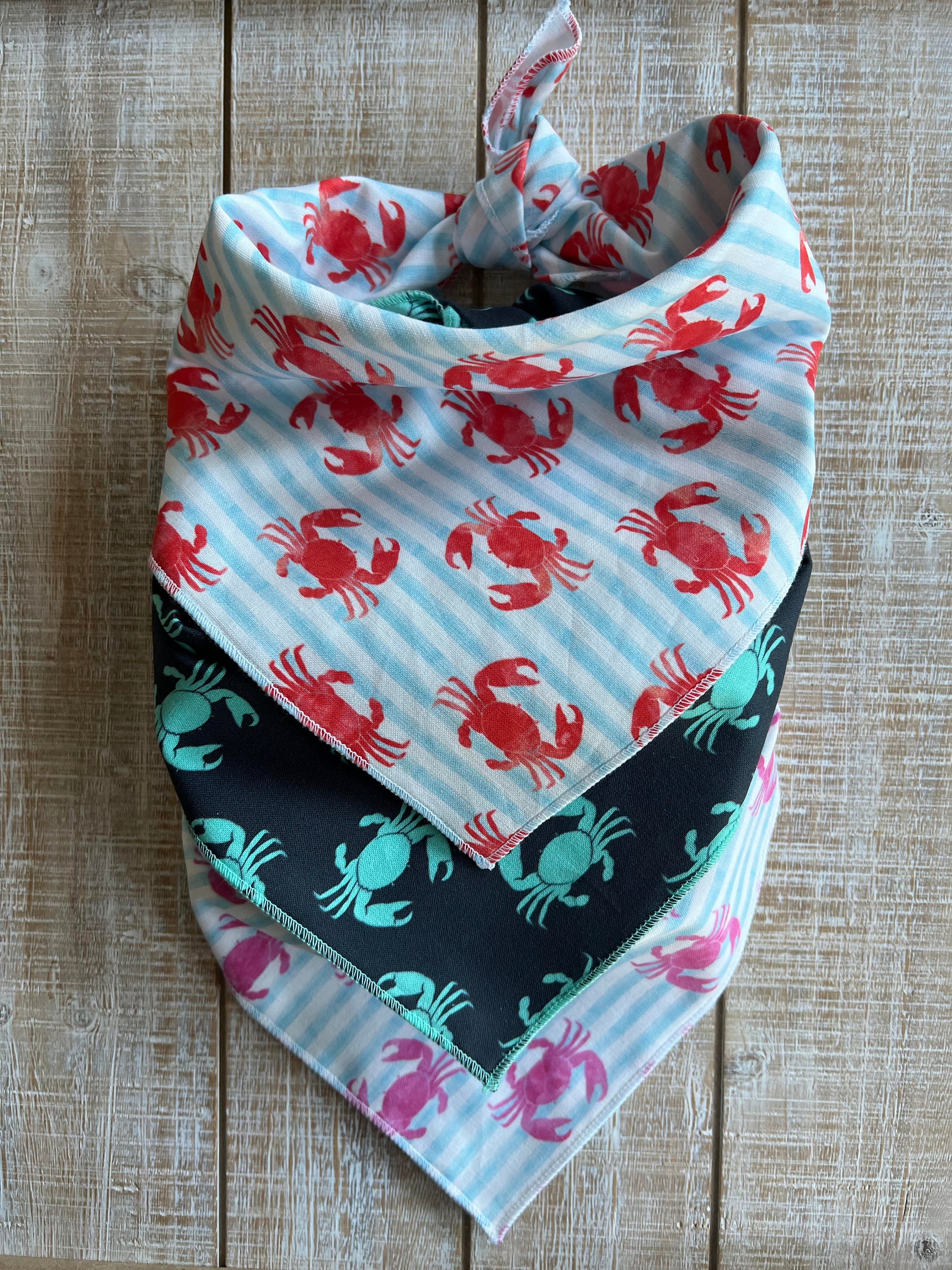Crabs tie on dog bandana