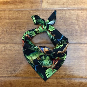 T-Rex dinosaur tie on dog bandana