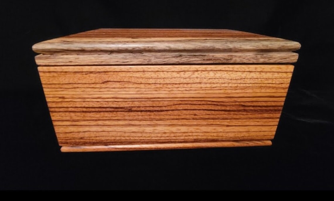 Custom Hand Made Live Edge Zebra Wood Jewelry Box Etsy