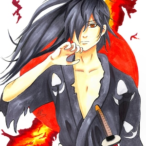 CUSTOM Marker ARTWORK - Anime Custom Portrait - Copic Marker Anime Art Commission