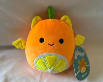 Kellytoy Squishmallows klein Barnet the Orange Citrusvrucht Vleermuis knuffel