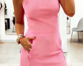 Slim Tank Top Elastic Waist Mini Skort and shorts 2pcs Outfit