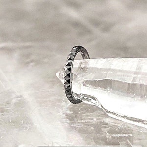 Titanium Side Pyramid Ring Hoop Cartilage, 16G Implant Grade Titanium Helix Earrings, Minimalist Edgy Nose Hoop Ring