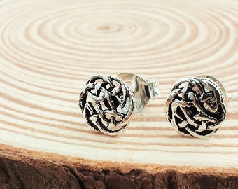 Celtic Knot Silver Stud Earrings, Irish Symbol 925 Sterling Silver Earrings, Post Stud Silver Earrings, Irish Celtic Silver Jewelry Gift