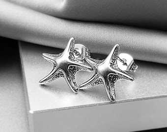 Starfish Stud Earrings Surgical Steel Ocean Sea Creature Hawaiian Jewelry Beach Lover Gift Unique Cute Fun Summer Statement Earrings