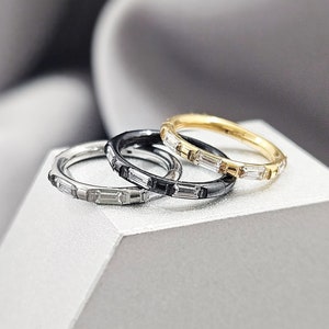 Titanium Gold Black Silver CZ Bars Hoop Cartilage, 16G Implant Grade Titanium Helix Earrings, Outward Crystals Segment Nose Hoop Ring