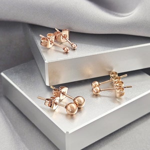 Rose gold surgical steel earrings top