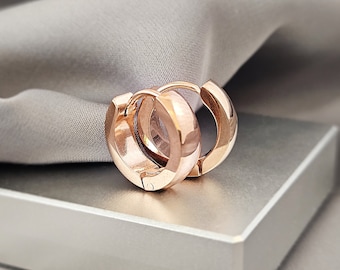 Orecchino A Cerchio Huggie In Oro Massiccio 14K Con Zaffiro Rosa - Foto 9