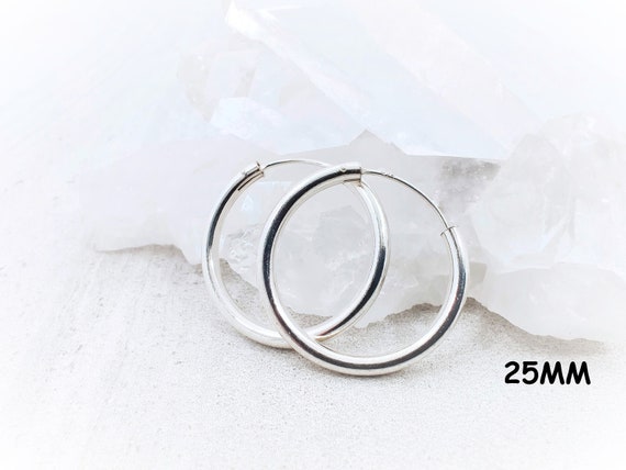 80 MM Extra Große Kontinuierliche Silber Creolen, 2,5 Mm Dicke