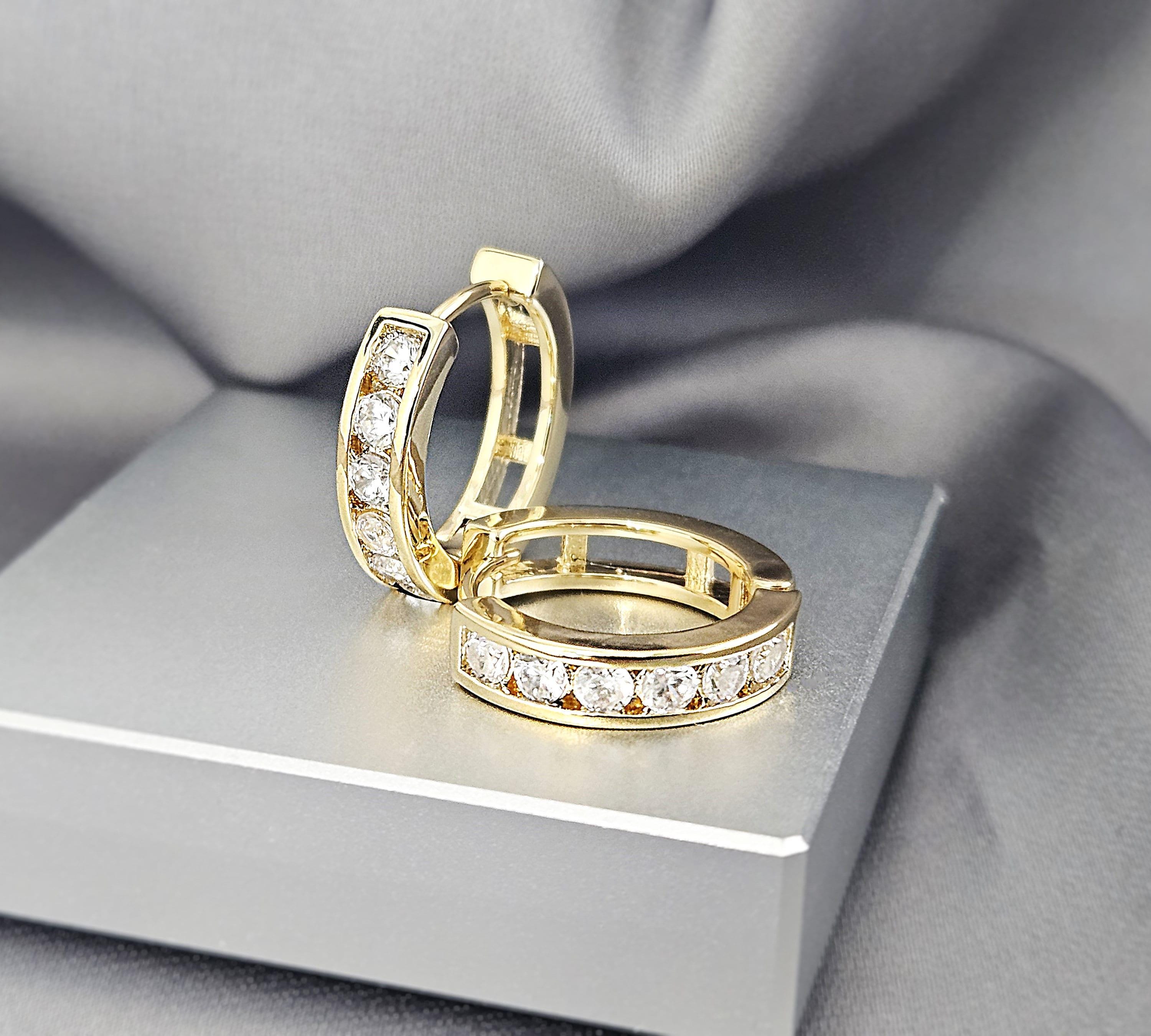 Gold Chunky Hoop Earrings, Stainless Steel Huggie Hoops, 20mm