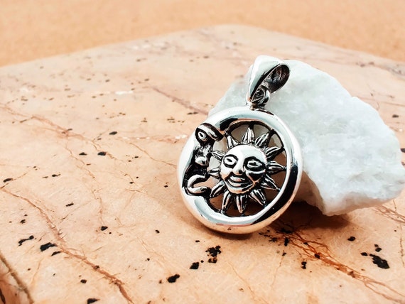 SUN 925 Sterling Silver Diamond Floral Drop Dangle Circle Pendant Necklace  | eBay